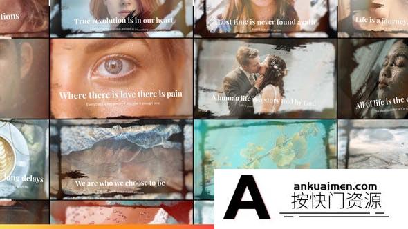 [相册AE模板]温馨回忆笔刷遮罩照片相册片头AE模板- Emotional Times Slideshow