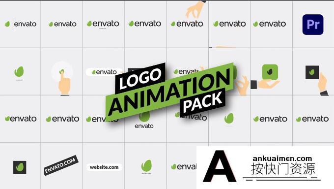 [Premiere预设]PR预设+AE模板-32组扁平化简洁Logo动画 Logo Animation Pack