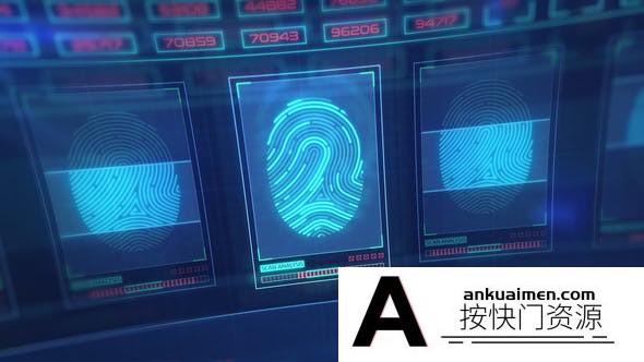 [Premiere模板]PR模板-高科技指纹扫描HUD访问技术LOGO片头模板 HUD Access Technology Intro