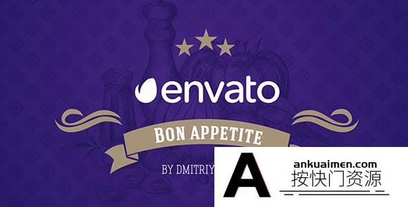 [开场片头]食物菜单介绍包装动画片头AE模板- BonAppetite – Food Infographics