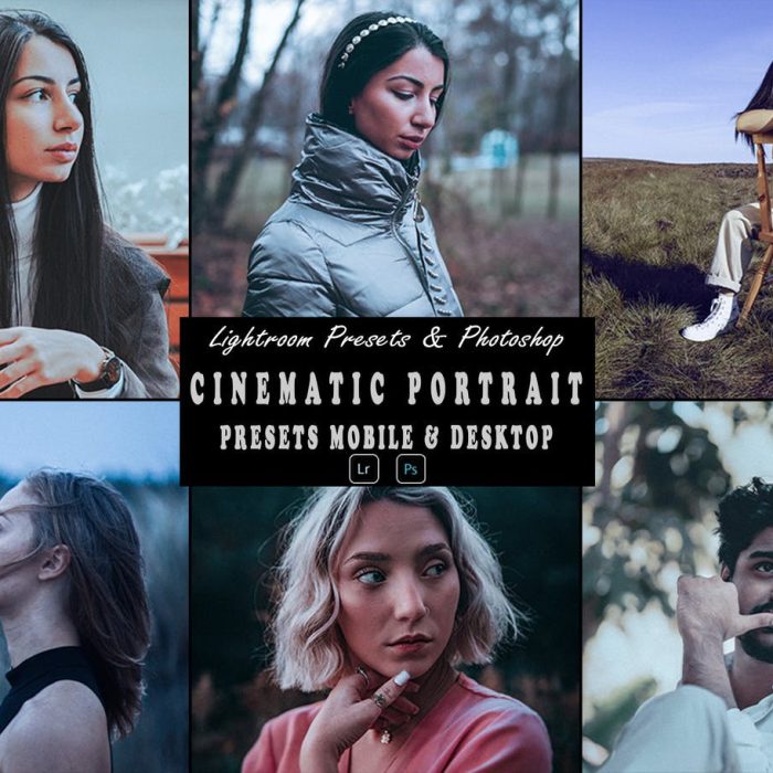 [人像LR预设]情绪电影人像后期调色Lightroom预设 Cinematic Portrait Presets Mobile & Desktop
