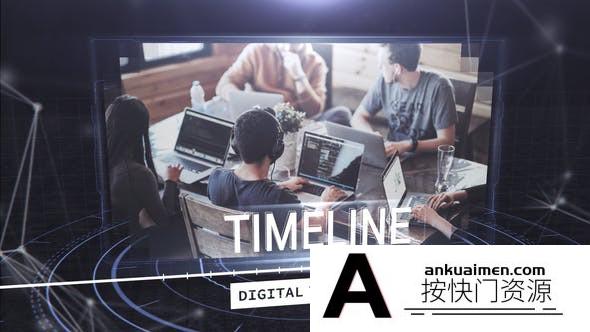 [开场片头]科技感舞台企业公司时间线展示片头AE模板- Digital Techonology