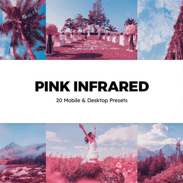 [胶片LR预设]魔幻粉色红外胶片Lightroom预设APP滤镜及LUT预设 Pink Infrared Presets & LUTs