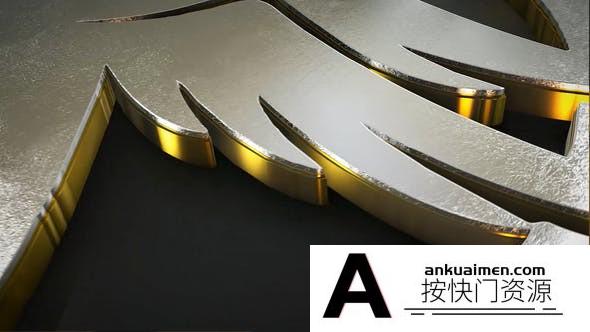 [logo模板]金色三维文字Logo动画AE模板- Gold Logo Reveal 2