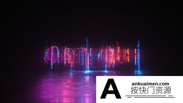[logo模板]赛博朋克霓虹灯Logo动画AE模板- Cyber Glitch – Neon Logo Reveal