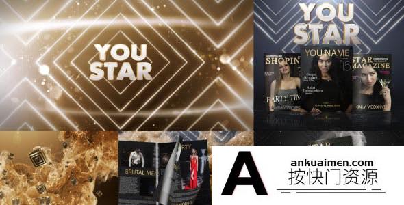 [开场片头]时尚杂志人物介绍包装片头AE模板- Star Magazine
