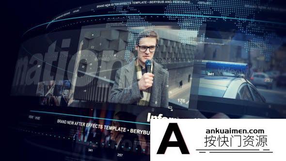 [开场片头]科技感新闻栏目包装片头AE模板- News Vision