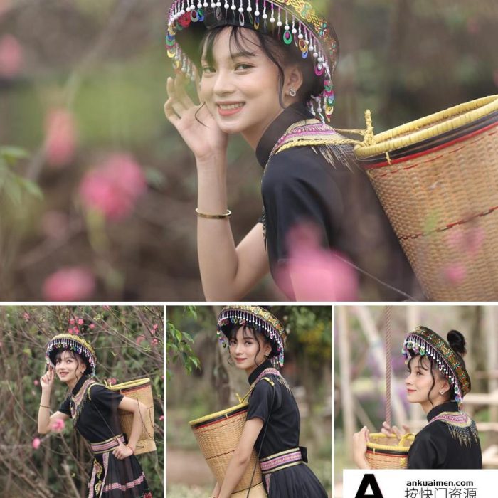 [时尚人像RAW原图]室外少数民族少女摄影RAW原片10张