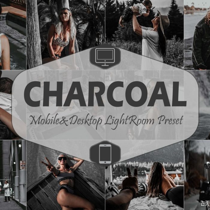 [旅拍LR预设]城市旅拍工业风木炭黑金胶片LR预设/手机滤镜Charcoal Presets