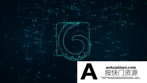 [logo模板]科技感描边Logo动画AE模板- Digital IT Logo