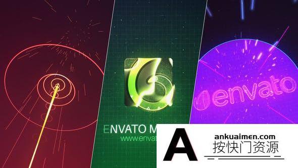 [logo模板]-科技感线条Logo动画AE模板 Digital Arrow Logo