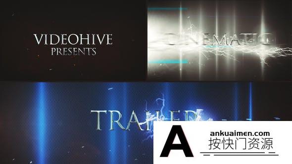 [开场片头]大气闪电火星文字宣传片头AE模板- Cinematic Trailer trailler