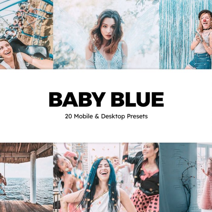 [人像LR预设]奇幻电影蓝调Lightroom预设APP滤镜与LUT预设 Baby Blue Lightroom Presets & LUT