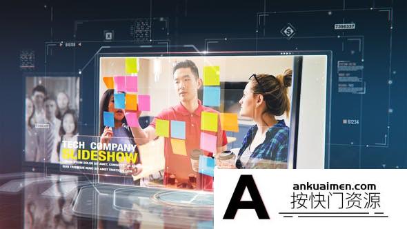 [开场片头]科技感图片视频介绍包装宣传片头AE模板- Tech Company Slideshow