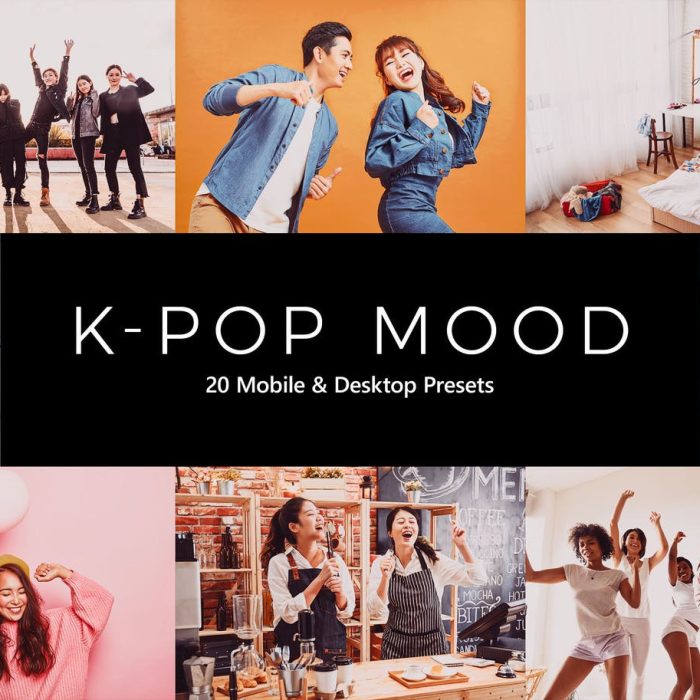 [胶片LR预设]韩国流行音乐电影视频调色LR预设及LUT预设 K-Pop Mood Lightroom Presets & LUTs