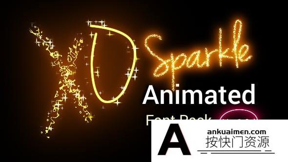 [文字标题]星火粒子文字书写动画AE模板- Sparkle Animated Font Pack V2