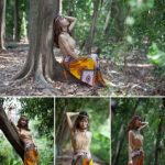 [时尚人像RAW原图]13张户外森系写真美女人像摄影RAW原图素材,CR2格式