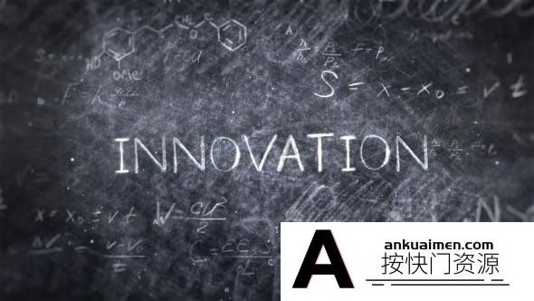 [文字标题]自然科学粉笔字文字标题片头AE模板- Science Title