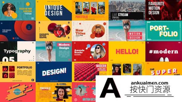 [文字标题]AE模板-文字排版字幕标题动画AE模板 Typography Titles