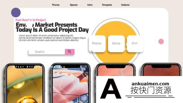 [APP模板]手机APP介绍宣传片头AE模板- Apps Mobile Corporate