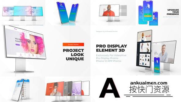 [APP模板]iPhone 12手机电脑网站宣传展示动画AE模板- Phone 12 Pro Display Mockup