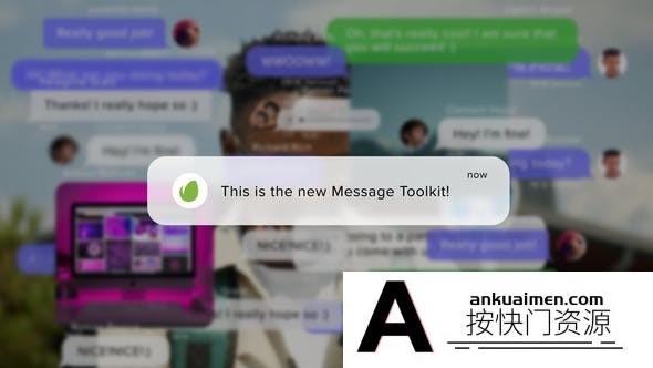 [APP模板]手机聊天APP对话框气泡动画AE模板- Message Toolkit