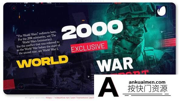 [开场片头]战争历史时间线片头AE模板- War Timeline Report