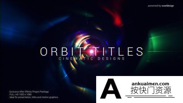 [创意特效]大气旋转光线背景文字片头AE模板- Orbit Cinematic Titles