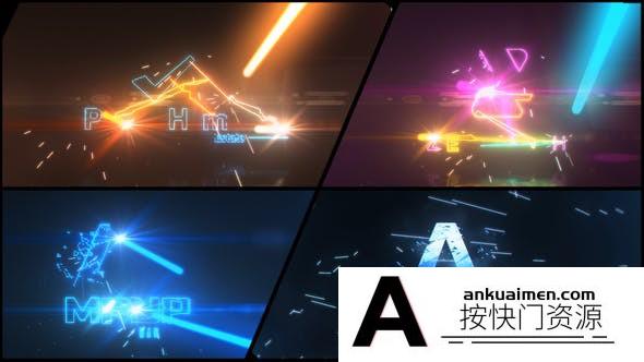 [logo模板]镭射激光游戏风格Logo动画AE模板- Laser Blast Logo Reveal