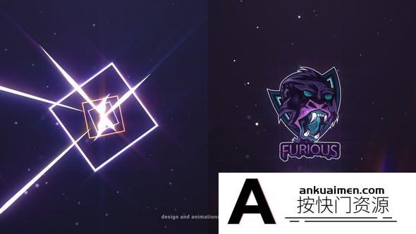 [logo模板]图形光效汇聚Logo动画AE模板- Light Streaks Logo Reveals