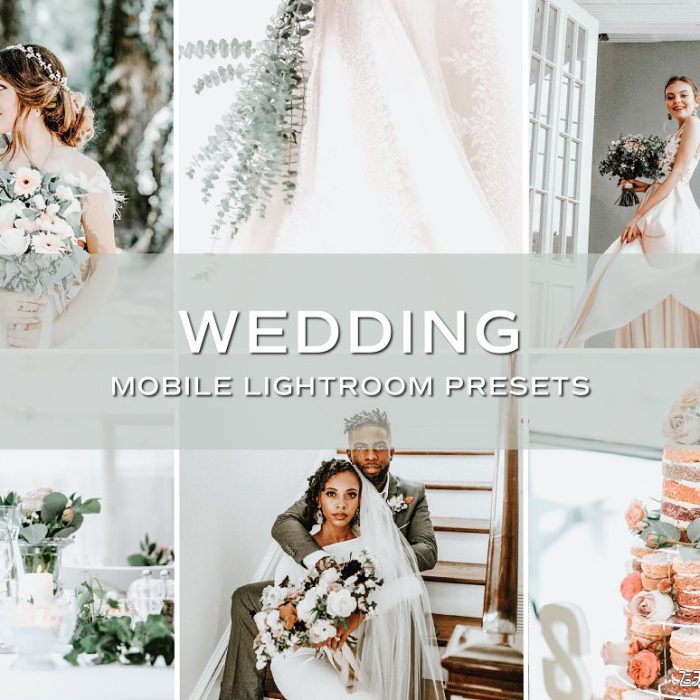 [婚礼LR预设]明亮通透婚礼场景人像Lightroom预设/手机APP滤镜 Wedding Lightroom Presets