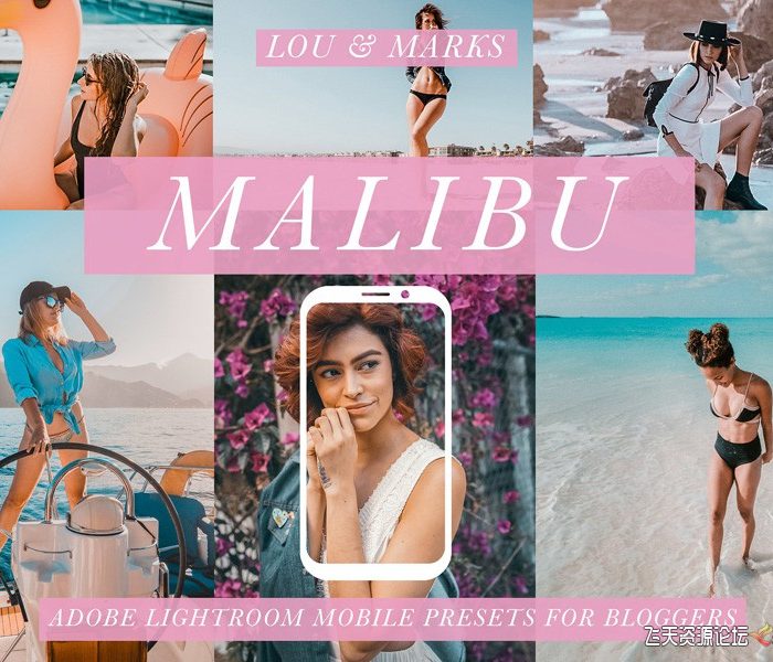 [手机版lr预设]旅行摄影网红博主Lightroom移动手机版预设 Malibu Blogger Mobile LR