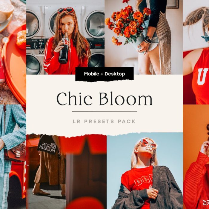 [人像LR预设]时尚明亮色彩人像写真Lightroom预设 Chic Bloom – 4 Lightroom Presets Set