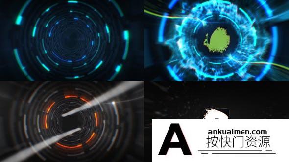 [logo模板]AE模板-科技感通道Logo动画 Tunnel Logo Reveal