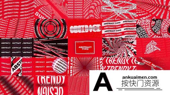 [文字标题]抽象循环文字排版字幕动画AE模板- Abstract Typography