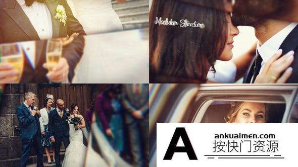 [婚礼AE模板]大气婚礼照片相册展示片头AE模板- Cinematic Wedding Slideshow