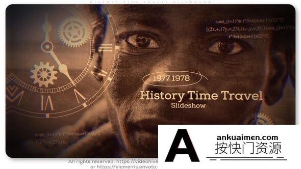 [开场片头]回忆历史时间线展示片头AE模板- History Time Travel Slideshow