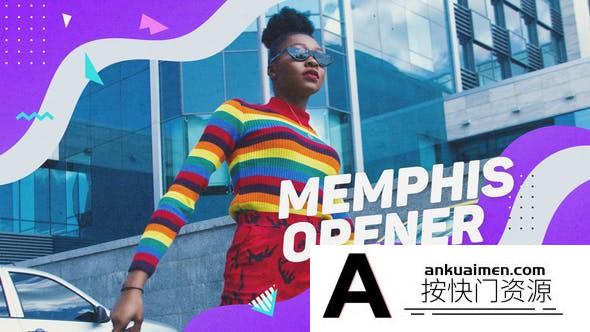 [栏目包装]流体图形时尚视频栏目包装片头AE模板- Memphis Liquid Opener