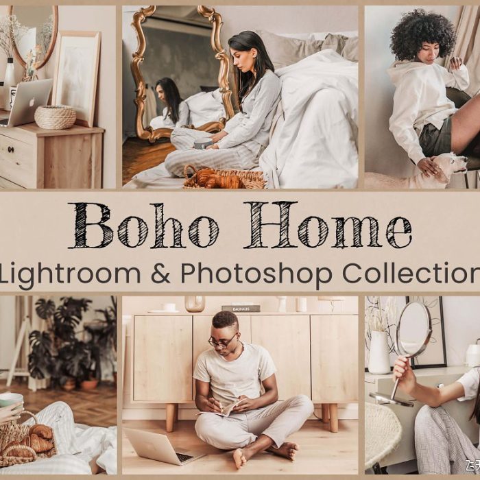 [人像LR预设]波西米亚风格温暖家庭人像LR预设LUT预设Boho Home Lightroom PS LUTs
