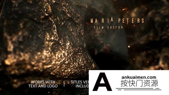 [logo模板]大气三维石头文字Logo动画片头AE模板- Epic Trailer And Logo Reveal