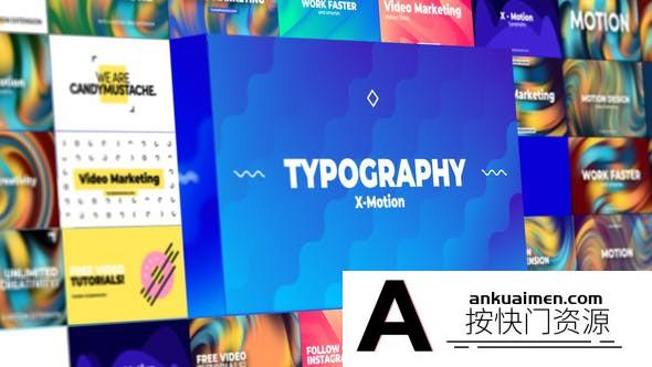 [文字标题]40组创意时尚文字标题运动排版动画AE模板- X-Motion Typography