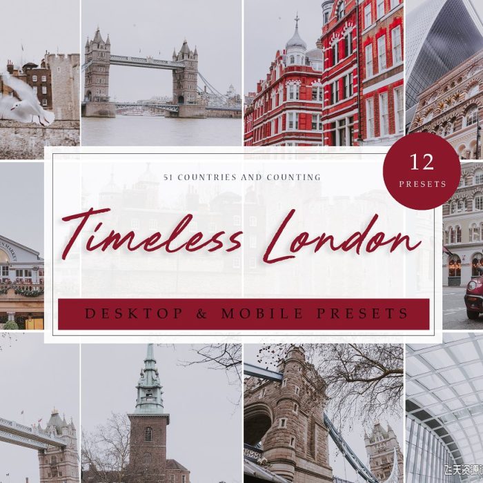 [旅拍LR预设]永恒伦敦旅拍伦敦建筑英伦风预设Lightroom Presets Timeless London