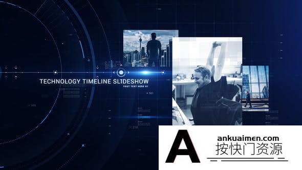 [开场片头]科技感时间线图片视频介绍片头AE模板- Technology Timeline Slide.
