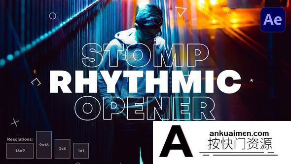 [图片展示]节奏感时尚文字图片快闪片头AE模板- Rhythmic Opener