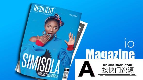 [开场片头]杂志翻页展示介绍片头AE模板- io – Magazine