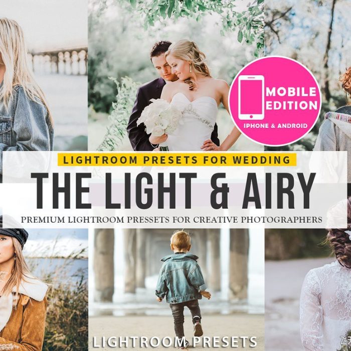 [婚礼LR预设]明亮通透胶片婚礼人像LR预设/APP调色滤镜 Light Airy Lightroom Preset & Mobile