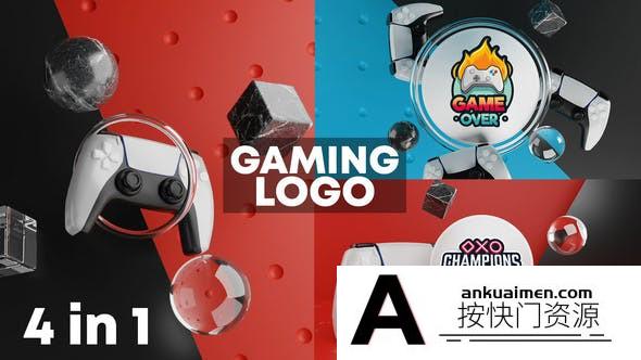 [三维AE模板]三维游戏手柄Logo动画AE模板- Gaming Logo Reveal 3D