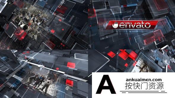 [三维AE模板]三维新闻包装片头AE模板- Political News Promo