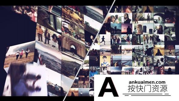 [相册AE模板]折叠照片墙相册开场AE模板- Multi Screen Logo Intro