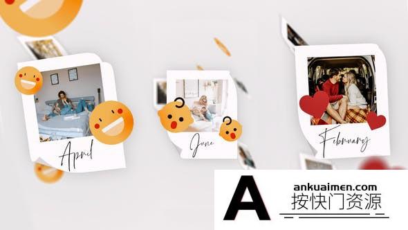 [相册AE模板]便贴竖屏回忆照片相册片头AE模板- IGTV – Simple Memories Slides